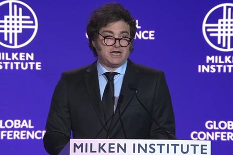 Javier Milei dio un discurso en el Instituto Milken Foto: Captura de video Javier Milei dio un discurso en el Instituto Milken Foto: Captura de video