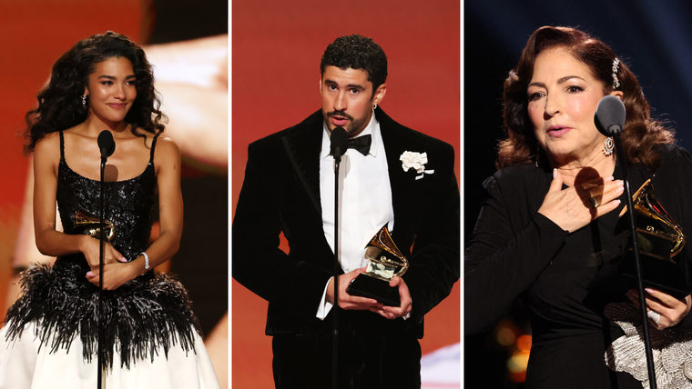 Los cantantes Olivia Dean, Bad Bunny y Gloria Estefan fueron algunos de los que hablaron contra las políticas migratorias de Donald Trump al recibir sus premios en los Grammy.