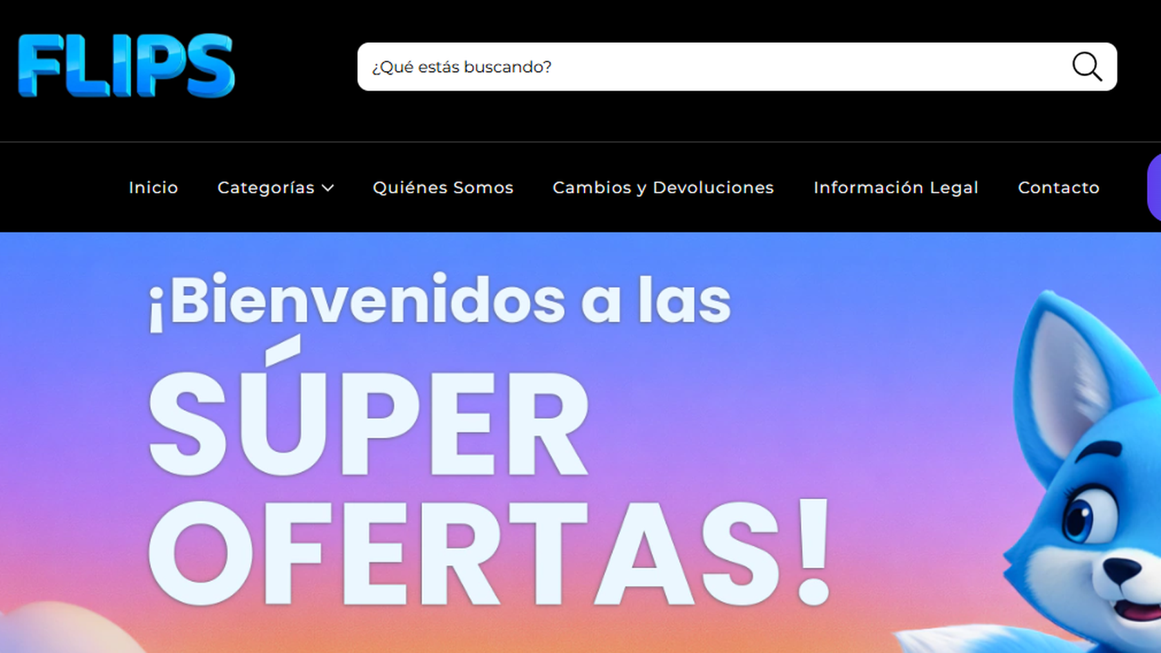 Portal web del markerplace Flips