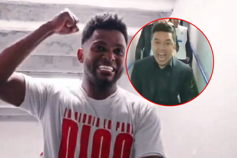 El Millonario celebró en la cancha de su eterno rival.