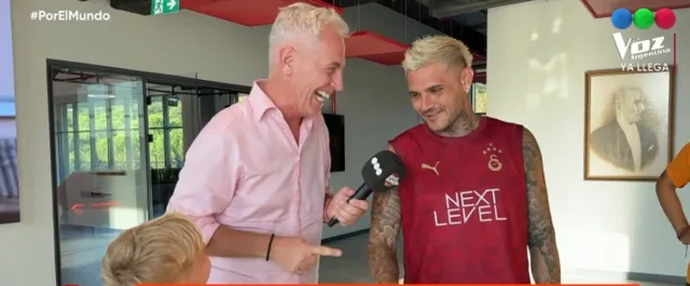Mauro Icardi y una promocionada entrevista que finalmente no salió al aire en el regreso de Por el mundo. Foto: Captura de video Telefe.