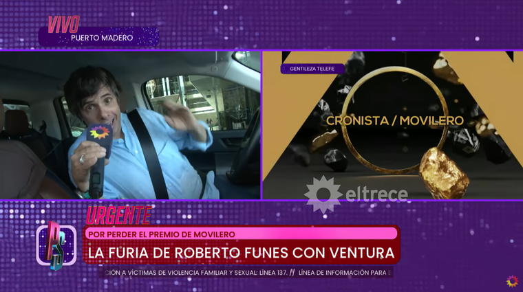 Robertito Funes furioso con APTRA. Foto: captura de video YouTube/ El Trece. Robertito Funes furioso con APTRA. Foto: captura de video YouTube/ El Trece. 