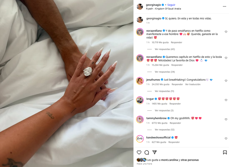 El anuncio oficial. Créditos: Instagram / georginagio El anuncio oficial. Créditos: Instagram / georginagio