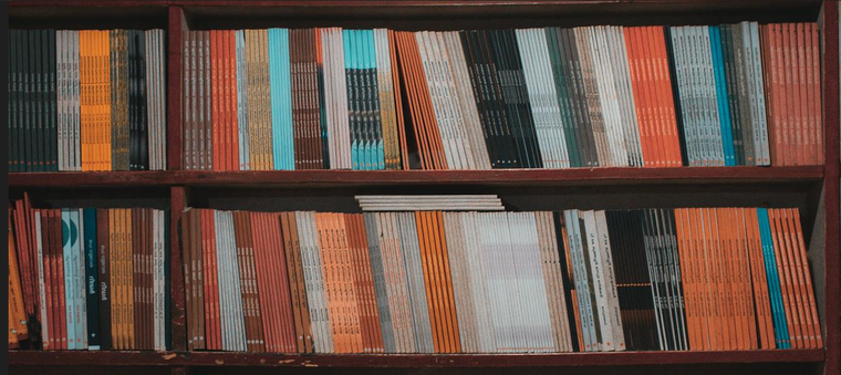 La biblioteca ordenada de forma alfabética y organizado en forma de arcoíris está quedando fuera del radar de la gente. Foto: pexels.com