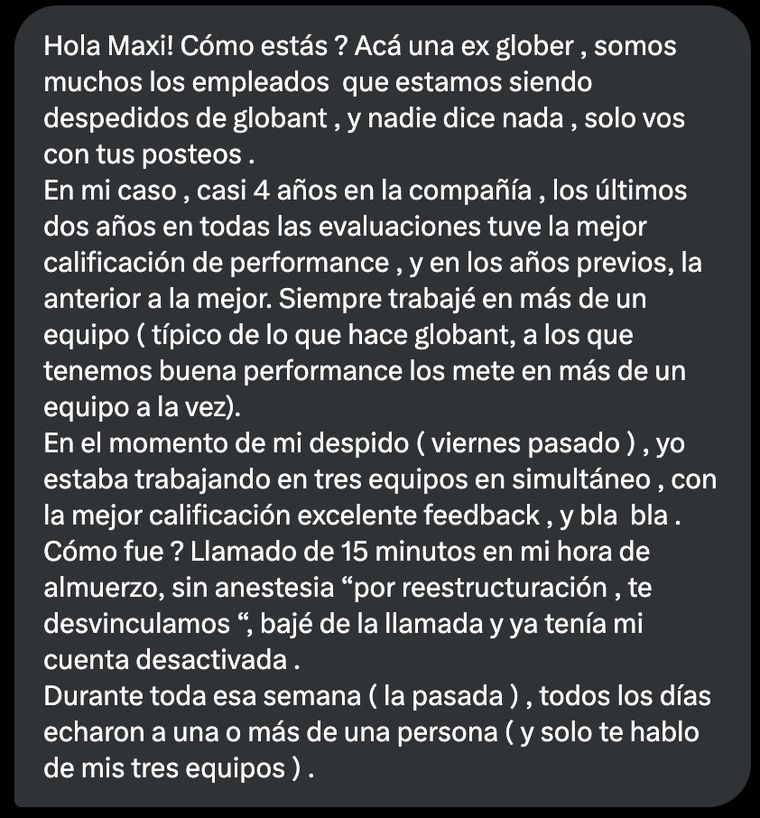 Testimonios sobre la situación de Globant Testimonios sobre la situación de Globant