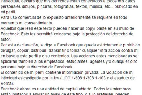 Sobre la carta que todos publican en Facebook