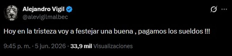 El mensaje de Alejandro Vigil. El mensaje de Alejandro Vigil. 