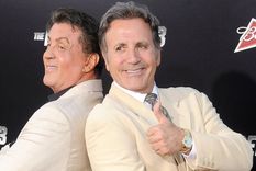 Sylvester Stallone y su hermano Frank en la premiere de Los indestructibles 3, en 2014.