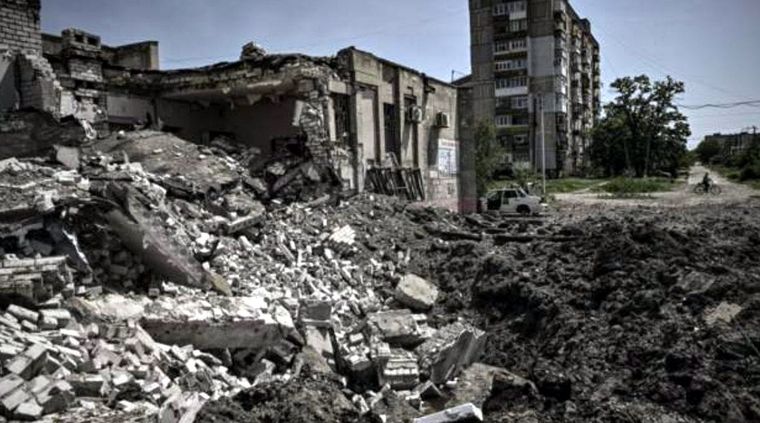Lisichansk luce devastada. Foto: Afp.