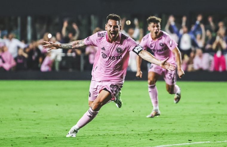 El rosarino le dio el triunfo a su equipo con un agónico gol de tiro libre. Foto: Inter Miami