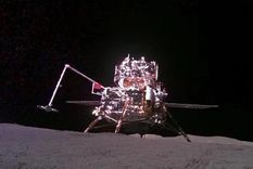 El módulo de aterrizaje y ascenso de la misión china Change 6 recoge muestras del suelo en la cara oculta de la Luna Foto: BBc