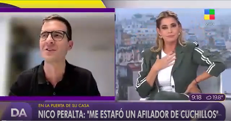 Nicolás Peralta relató en vivo la estafa que sufrió en la puerta de su domicilio en Las Cañitas. Nicolás Peralta relató en vivo la estafa que sufrió en la puerta de su domicilio en Las Cañitas.