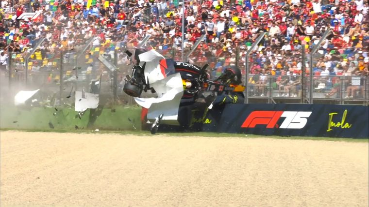 Tremendo: así saltó el Red Bull de Tsunoda. Foto: Captura