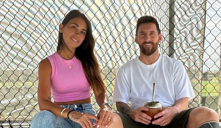 La familia rosarina disfrutó a puro mate. Foto: Instagram @leomessi