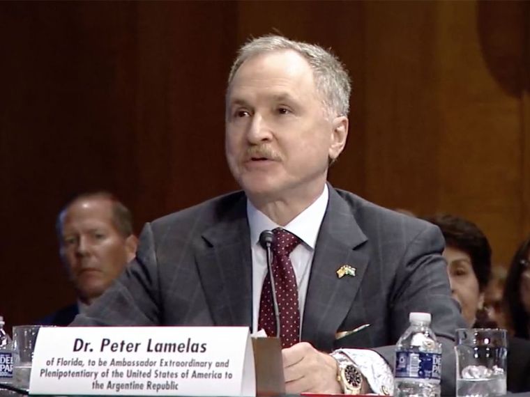 Peter Lamelas, el próximo embajador de Estados Unidos en la Argentina que desató el enojo de las provincias y de China. Peter Lamelas, el próximo embajador de Estados Unidos en la Argentina que desató el enojo de las provincias y de China.