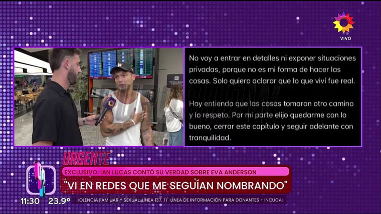 "Lo mediático ella lo maneja mejor", admitió Ian en el programa Puro Show. "Lo mediático ella lo maneja mejor", admitió Ian en el programa Puro Show.