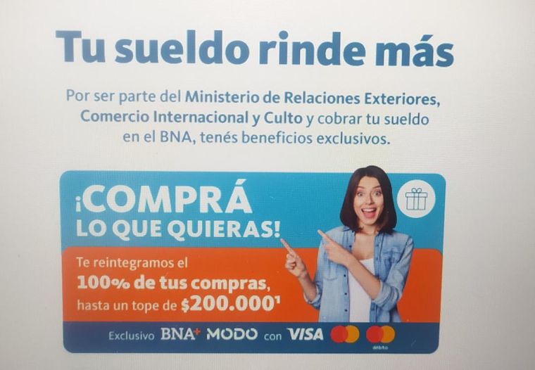 El anuncio oficial del Banco Nación. El anuncio oficial del Banco Nación.