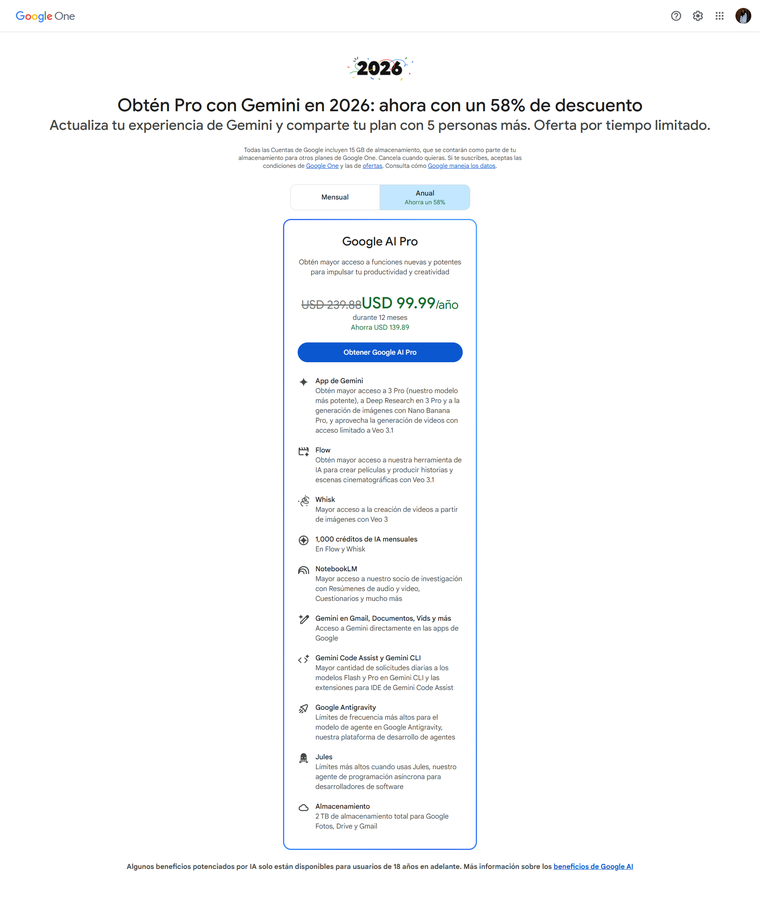 El descuento en Google AI Pro permite que más gente use herramientas de última generación por un precio reducido. El descuento en Google AI Pro permite que más gente use herramientas de última generación por un precio reducido.