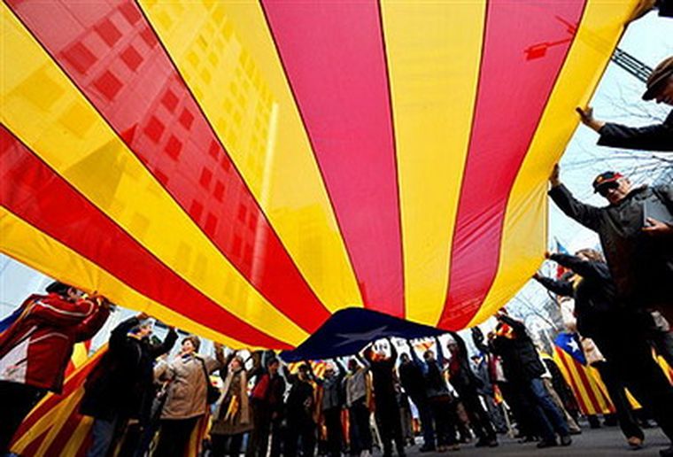 Marcha independentista catalana en Barcelona.