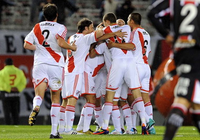 El festejo del único gol del partido. Foto: Télam