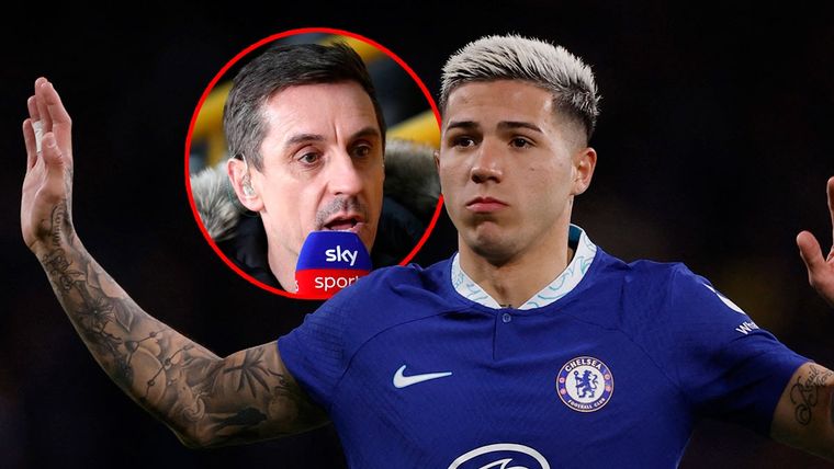 Gary Neville volvió a pegarle a Enzo Fernández.