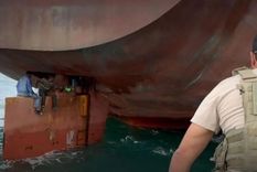 Los polizones se habían escondido en la pala del timón del barco, sin saber a dónde se dirigía Foto: BBC