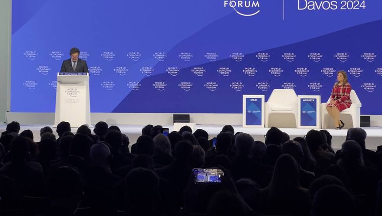 El presidente habló durante 25 minutos en Davos Foto: Presidencia