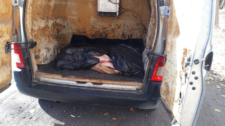 El hallazgo de carne en Tunuyán Foto: Ministerio de Seguridad