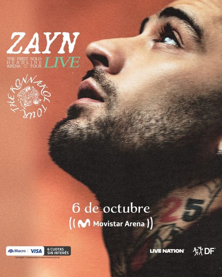 Zayn Malik confirmó su show en Buenos Aires para el 6 de octubre de 2026. Zayn Malik confirmó su show en Buenos Aires para el 6 de octubre de 2026.