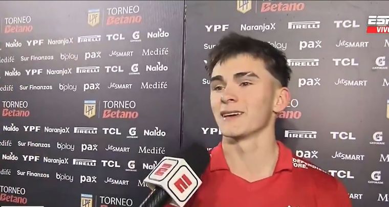 Santi López y su declaración sobre el penal. Foto: Captura