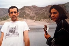 Roly López, junto a su amigo Ulises Naranjo, a fines del siglo pasado. Foto: Gentileza Laura Antún.