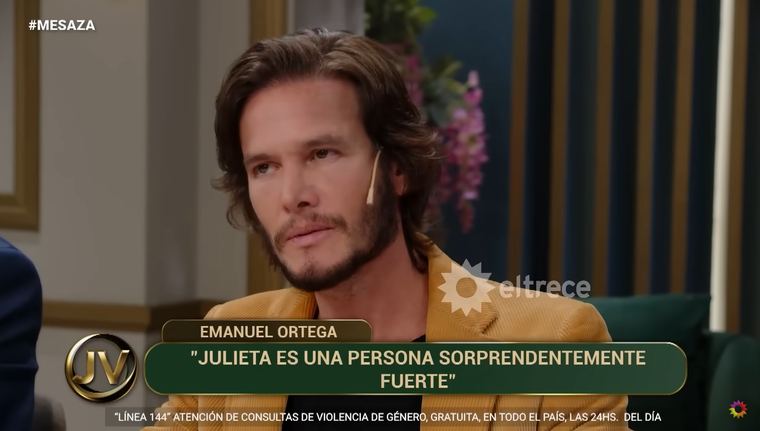 Emanuel Ortega se sinceró en la mesa de Juana Viale. Foto: captura de video YouTube/ El Trece. Emanuel Ortega se sinceró en la mesa de Juana Viale. Foto: captura de video YouTube/ El Trece. 