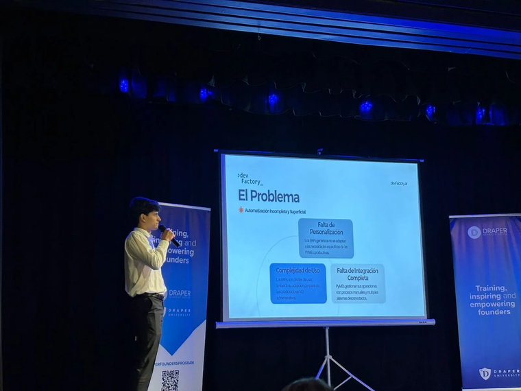 Matías Armani, fundador del emprendimiento devFactory, una plataforma que se contrata por suscripción, al estilo de los servicios de películas y series por streaming.