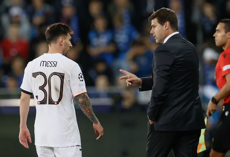 Pochettino y Messi. Foto: DPA