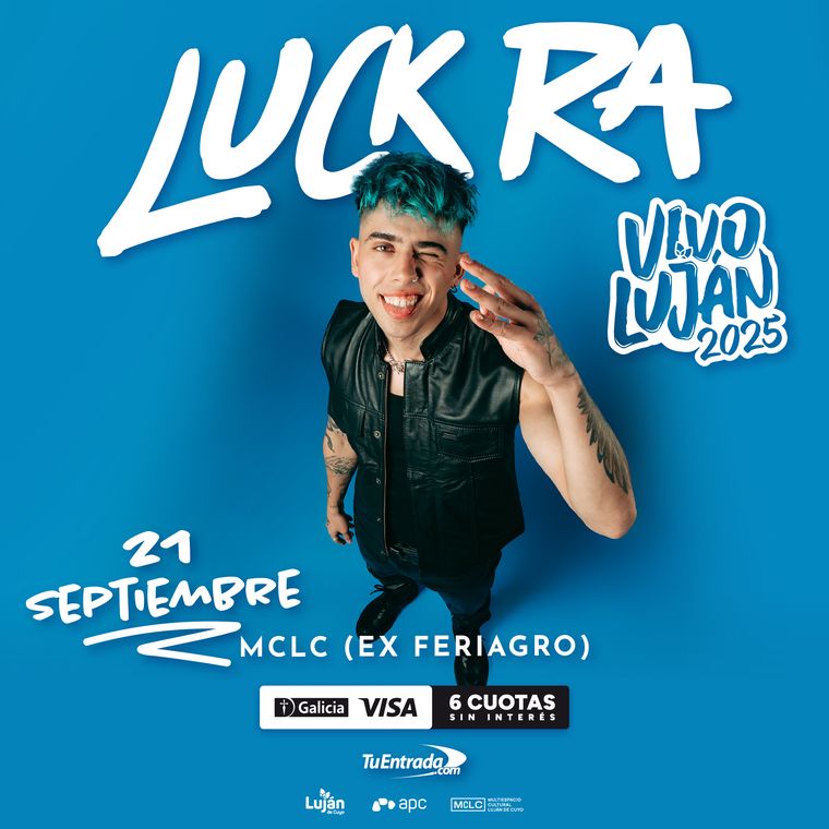 Luck Ra estará en el Vivo Luján. Luck Ra estará en el Vivo Luján.