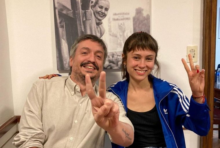 Máximo Kirchner y Tina Morán. Foto: Instagram Tini Morán