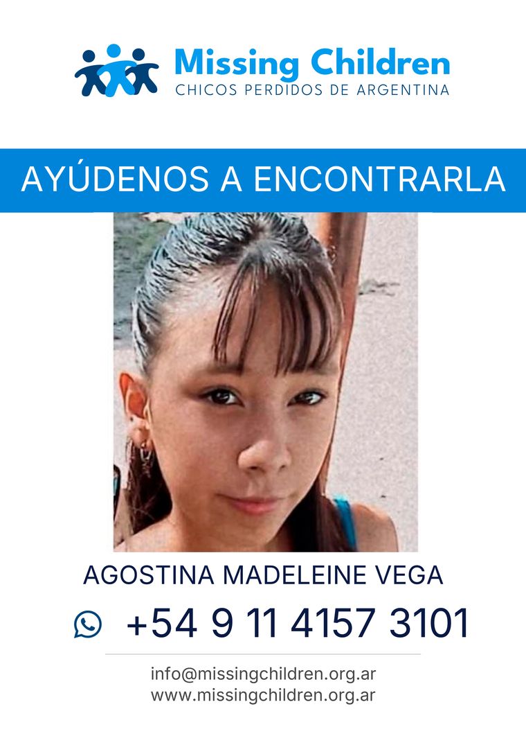 El Alerta Sofía que emitieron por la búsqueda de Agostina. El Alerta Sofía que emitieron por la búsqueda de Agostina.