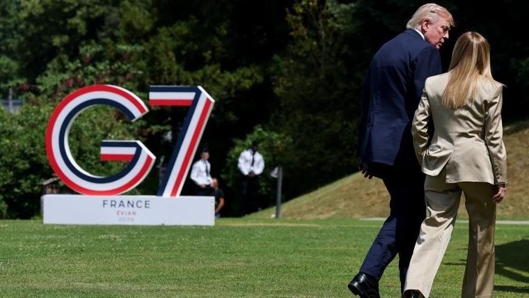 Meloni y Trump fueron fotografiados en varias ocasiones durante la cumbre del G7.
