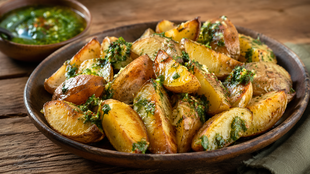Papas rústicas con chimichurri: la receta ideal para tu próxima picada