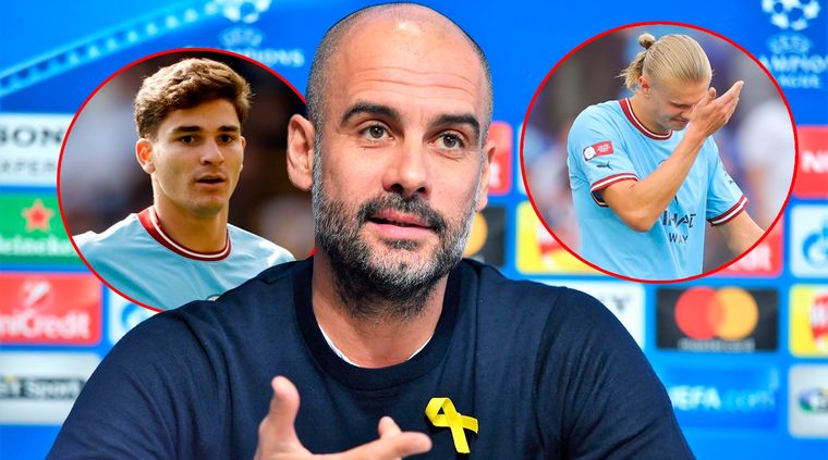 Guardiola dejó en claro que el reemplazante natural de Haaland es y va a ser Julián Álvarez.