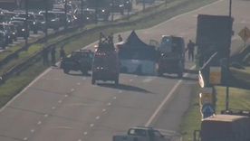 Un fuerte operativo se desplegó en la zona del accidente.