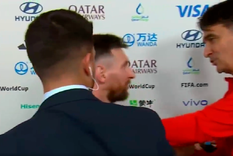 Messi, Dalic y un momento de respeto entre ambos tras el Argentina-Croacia. Foto: TyC Sports