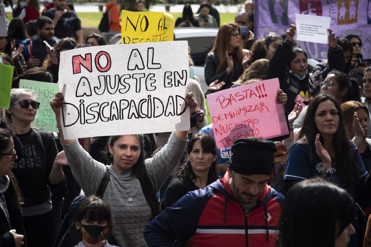 El reclamo por los derechos de las personas con discapacidad se hizo escuchar nuevamente Foto: Télam