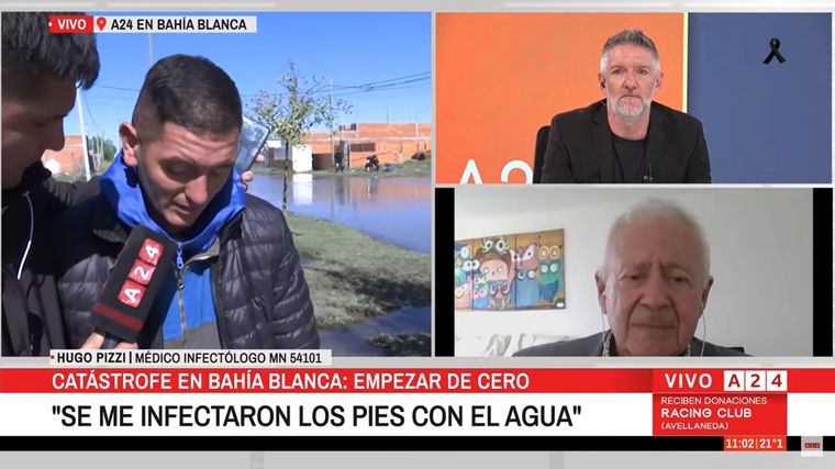 Luis Novaresio ayudó a recaudar casi 40 millones de pesos para uno de los damnificados por el temporal en Bahía Blanca Foto: A24