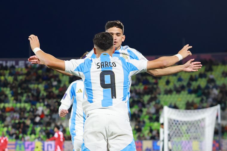 Alejo Sarco, la exjoya de Vélez (hoy en el Bayer Leverskusen) marcó los dos primeros goles del conjunto argentino en el Mundial Sub 20.&nbsp;