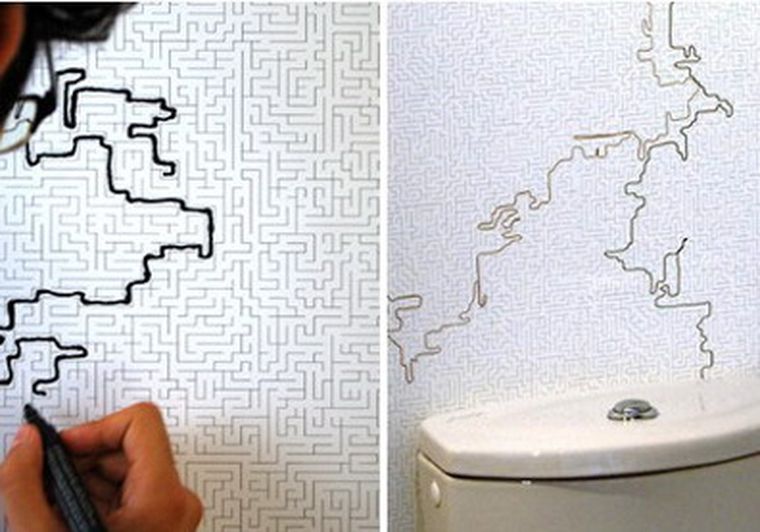 Un laberinto de pared para los que se aburren en el baño.