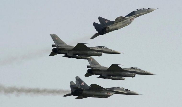 Fuerza Aérea de Polonia Polonia ofreció sus cazas a Ucrania, pero a USA no le pareció bien. Foto: Dpa.