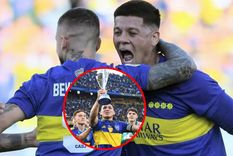 Benedetto y Rojo celebraron el campeonato del Sub 20. Foto: MDZ Benedetto y Rojo celebraron el campeonato del Sub 20. Foto: MDZ