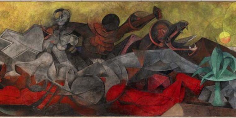 Detalle del mural América, de Rufino Tamayo. Foto: EFE