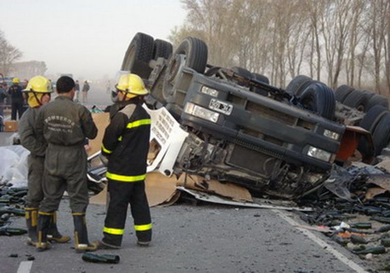 El estado en que quedó el camión. Foto: Gentileza